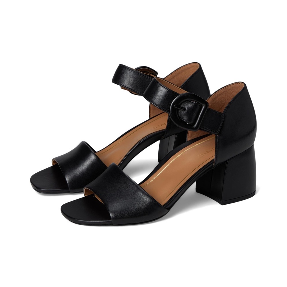 VIONIC Chardonnay Black Sandal Block Heels Size 11